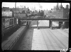 Railroad bridge across Senate Avenue