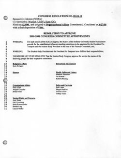 00-04-10 Resolution to Approve 2000-2001 Congress Committee Appointments