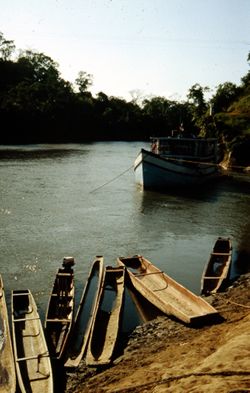 Boat with canoes