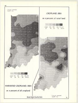 Cropland, 1964, as a percent of total land