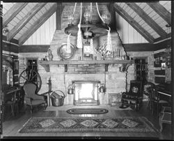 Interior, Loertz home, fireplace (orig. neg.)