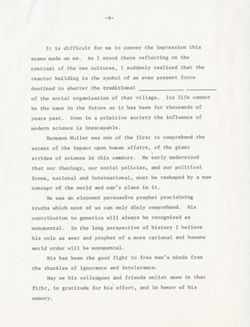 "Remarks at Memorial for Herman J. Muller," April 16, 1967