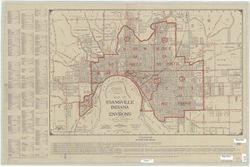 Map of Evansville, Indiana, and environs.
