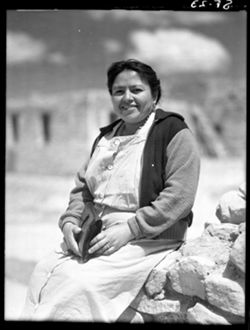 Woman at Acoma, with woman who carried book