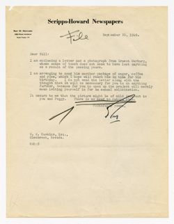 17 October 1949: To: Roy W. Howard. From: William W. Hawkins.