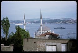 Minarets of Dolmabahce Mosque on Bosporus Istanbul