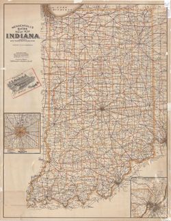 Mendenhall's guide and road map to Indiana : showing main touring routes & good roads