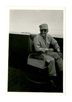 Military man on ship