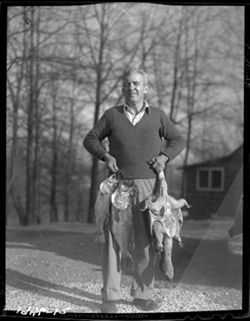 Chas. Neal, Columbus, R.R. #5, with fish and turtle (4x5 neg.)