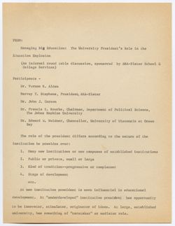 Remarks, P. Klinge's Class January 8, 1968