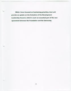 IU Foundation Board Meeting Report, 5 February 2005