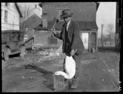 Walter Mathis with goose