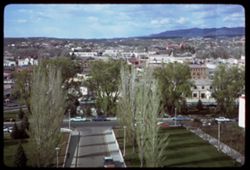 Santa Fe, New Mexico from Capitol tower View north thru window