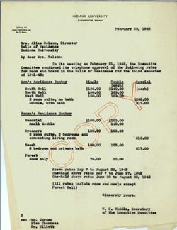 Room Rates, 1942