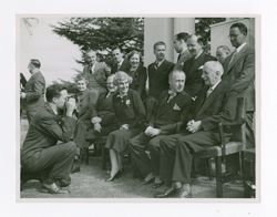 Roy Howard and others being photographed