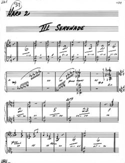 III. Serenade, Manuscript / orchestra pts (harp II)