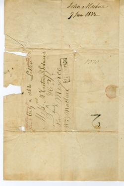 Maclure, John, New Harmony, Ind. 7 Jun 1833, to William Maclure, Messrs. McCartney, Ledward & Co., Mexico. For William Maclure., 1833 June 7