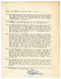 26 July 1927: To: To All Editors: From: Roy W. Howard.