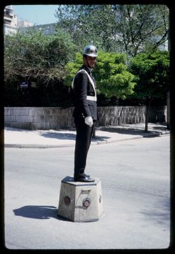 Traffic policeman in front of Royal Palace-Athens
