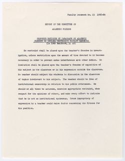 23: Report of Committee on Academic Freedom, ca. 15 March 1966
