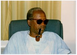 Ousmane Sembène with pipe