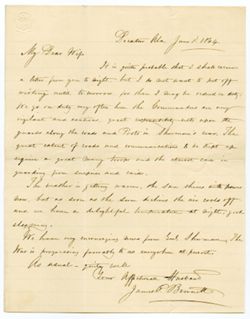 James Penn Bennett, Decatur [AL] to wife, New Harmony., 1864, June 11