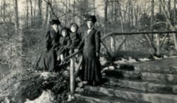 Two women and two children outdoors