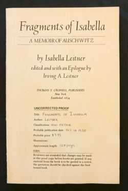 Fragments of Isabella  Thomas Y. Crowell: New York,