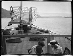 The unloading bridge, from deck of steamer
