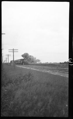 Train at Shadeland Crossing, May 31, 1910, 6 p.m. Maude & Austin along