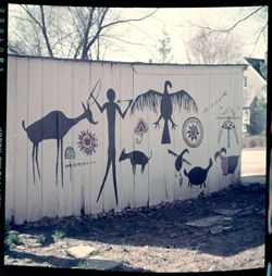 Paintings on side of shed