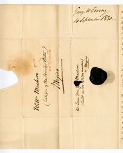 G[eorge] W. ERVING, New York. To William MACLURE, Mexico [City]., 1830 Sep. 4