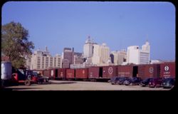 Dallas, Texas business center seen from RR yards S.W.