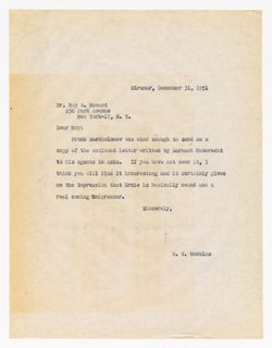 31 December 1951: To: Roy W. Howard. From: William W. Hawkins.