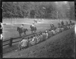 Horse corral with spectators