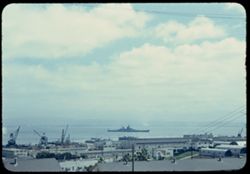 USS Missouri off Hunter's Point. San Francisco Bay.