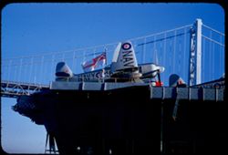HMCS Magnificent - aircraft carrier - at San Francisco's Pier 18.