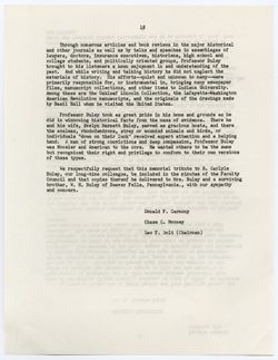 13: Memorial Resolution for Dr. R. Carlyle Buley, ca. 15 October 1968