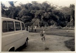 McEvoy's daughters near father's research vehicle