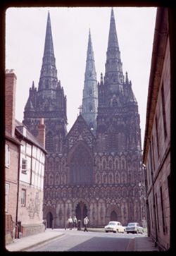 Lichfield west front of Cathedral Cut short but str