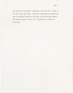 "Statement to Faculty Council," Open Meeting, October 29, 1968