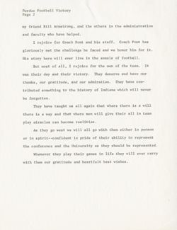 "Remarks at Student Rally after Purdue Football Victory," November 26, 1967
