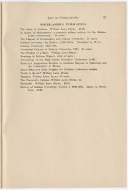 "A List of Indiana University Publications" vol. XXIX, no. 12
