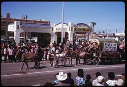 Mule teams and covered wagon Tucson Rodeo Parade