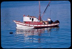 Fishing boat off pier at Santa Cruz Sal Bay