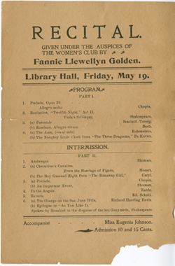 Frances Golden, recital program