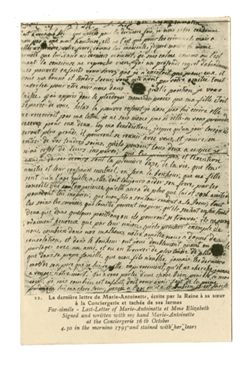 La derniere lettre de Marie-Antoinette
