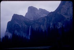 Bridal Veil fall in the rain Yosemite Valley Charles W. Cushman