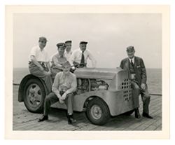Roy Howard and others pose on the Sea Horse