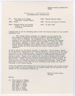 18: Proposed Motion by the Faculty Council on Discrimination in Housing, 21 April 1961